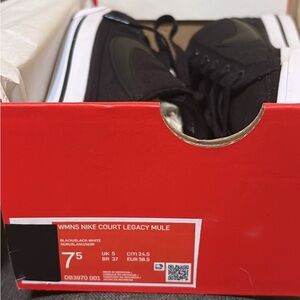 Nike Women's Court Legacy Mule Black and White Sneakers